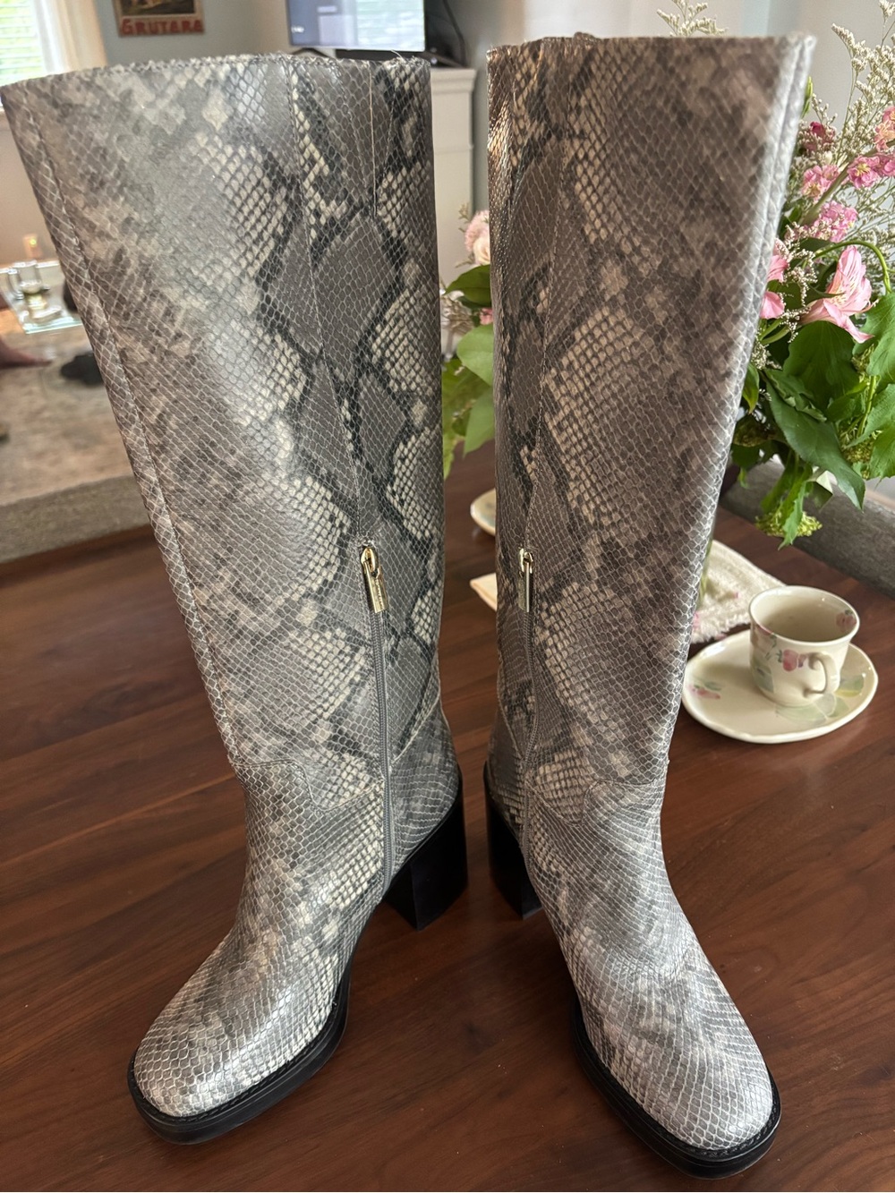 Vince Camuto Gibi Snakeskin Knee High Boot - Wide Calf